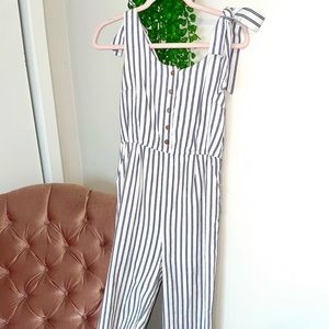 Pinstriped Blue Jumpsuit